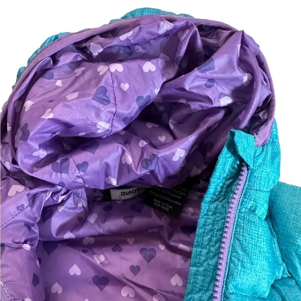 Snozu Girls Puffer Lined Hoodie Jacket Size 2T